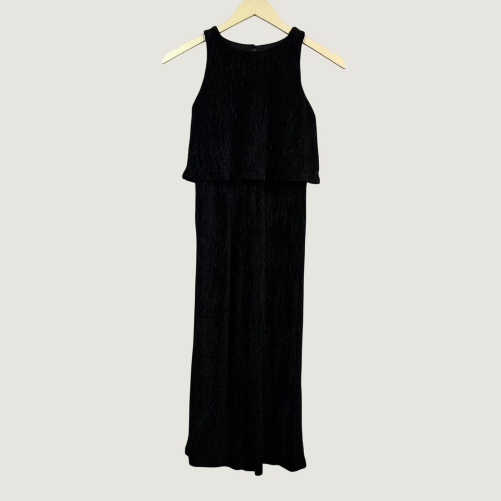 Cat & Jack Girls Black Plisse Sleeveless Wide Leg Jumpsuit Size M 8 NWT - Picture 1 of 7